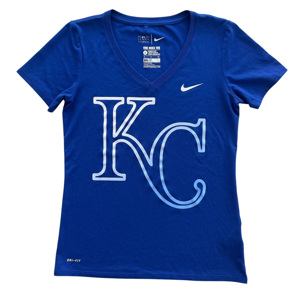 Nike Women S Blue Kansas City Royals Dri-FIT VNeck Athletic Cut The Nike Tee MLB